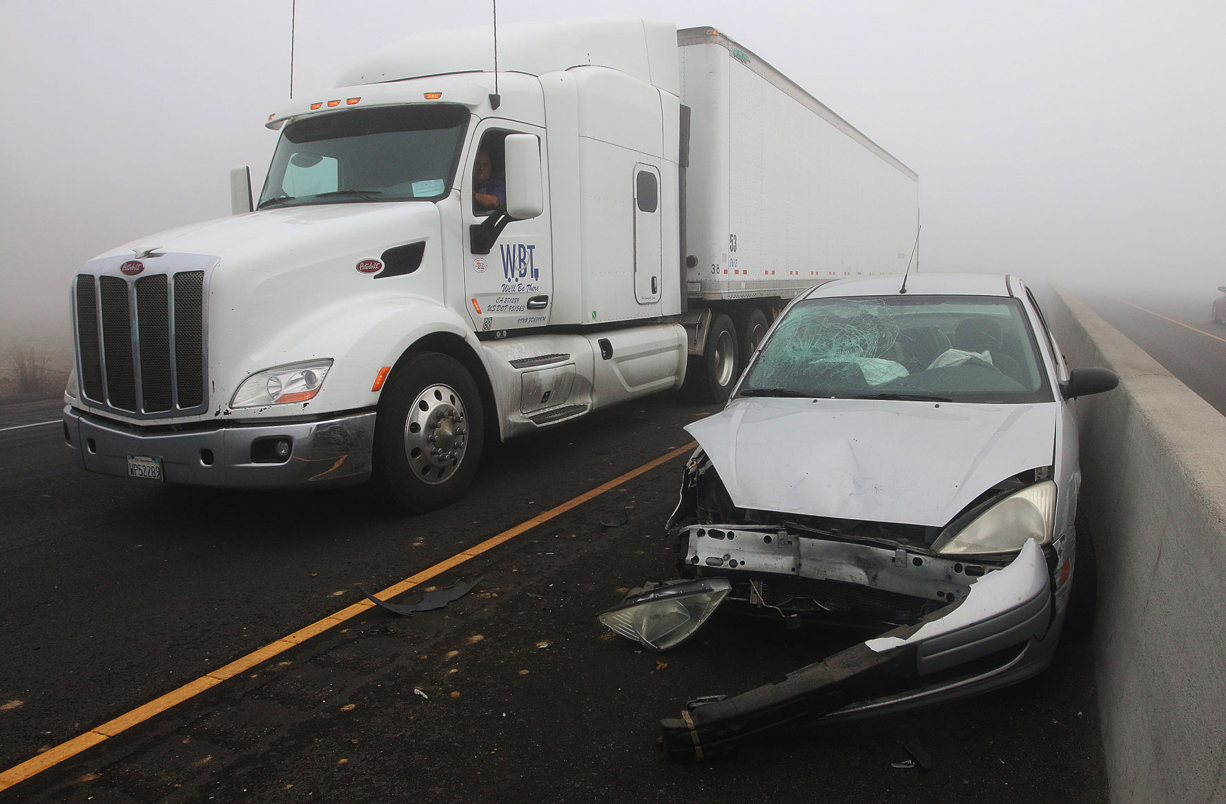 Accidents on Highway 198 in fog
